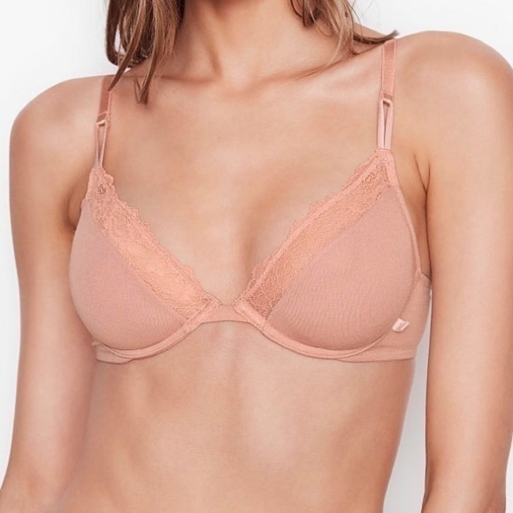 VICTORIAS SECRET Tee Unlined Cotton Demi 34DDD - Picture 1 of 11